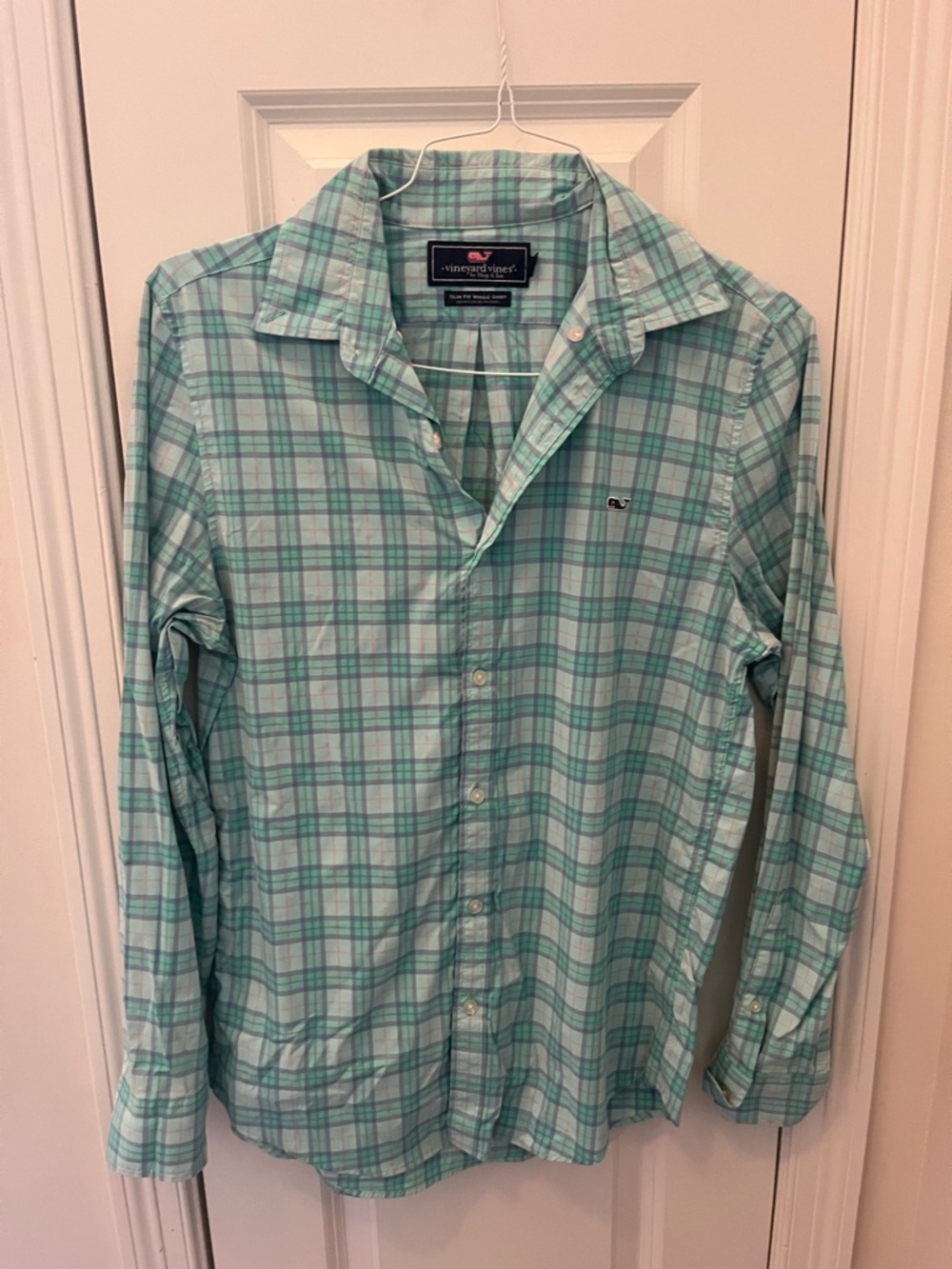 Vineyard Vines Slim Fit Plaid Shirt - Aqua, Mint, Pink